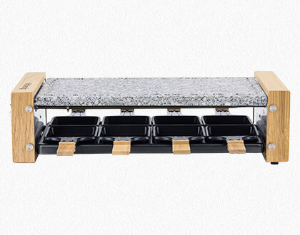 WOD8 Raclette et pierre à cuire 8 personnes design bois