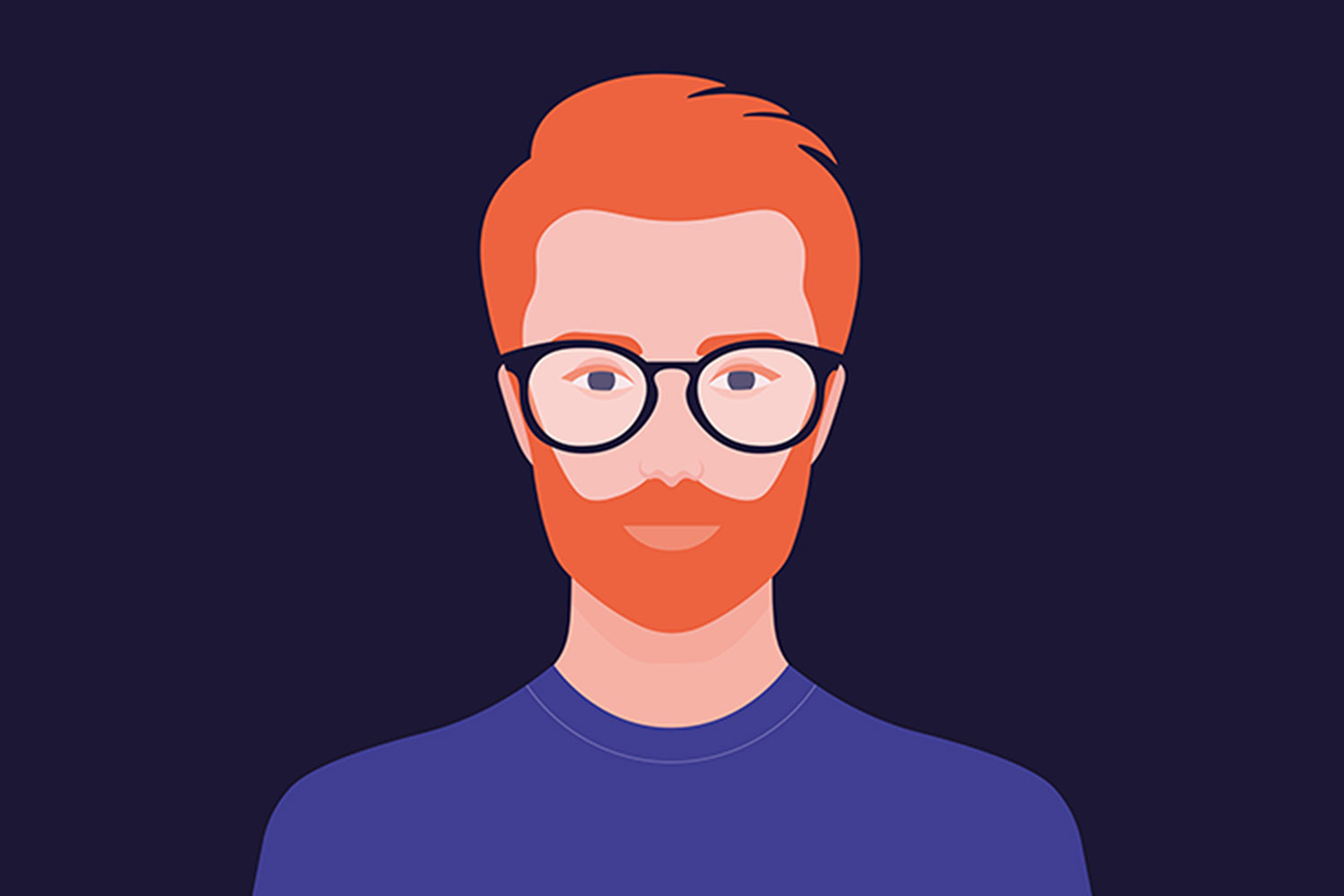 Аватар redheadsound. Аватарка одиночного парня. Man with colorful Glasses. Man Beard illustration. 20 Year old guys for Illustrator.