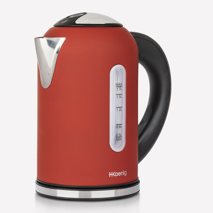 Bouilloire 1,7l rouge inox, Bouilloire