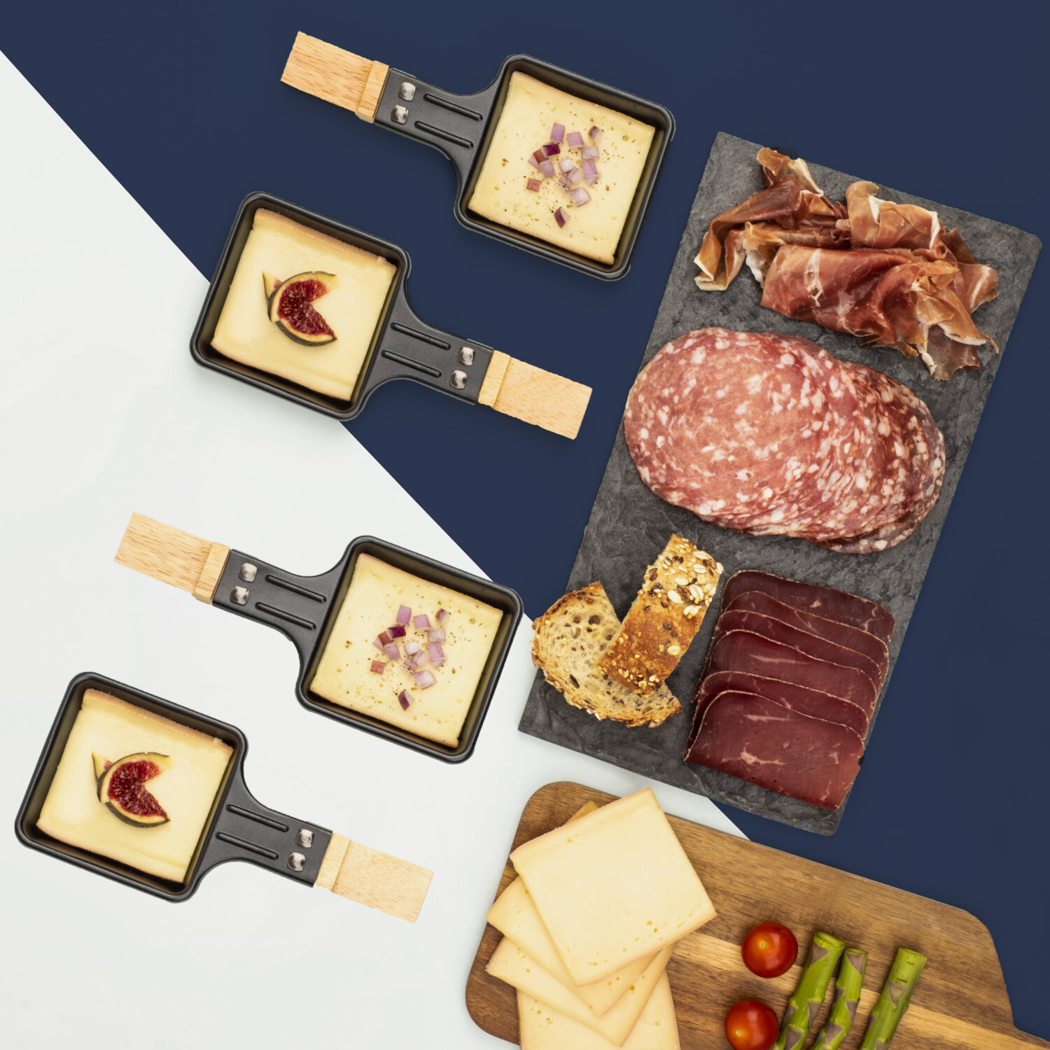 cuisine conviviale > raclettes & fondue > raclette et pierre à griller pour 6 personnes design