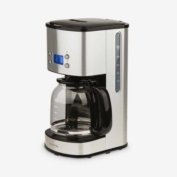 Cafetière programmable Machine à café 1L5 INOX GRISE 900W 12