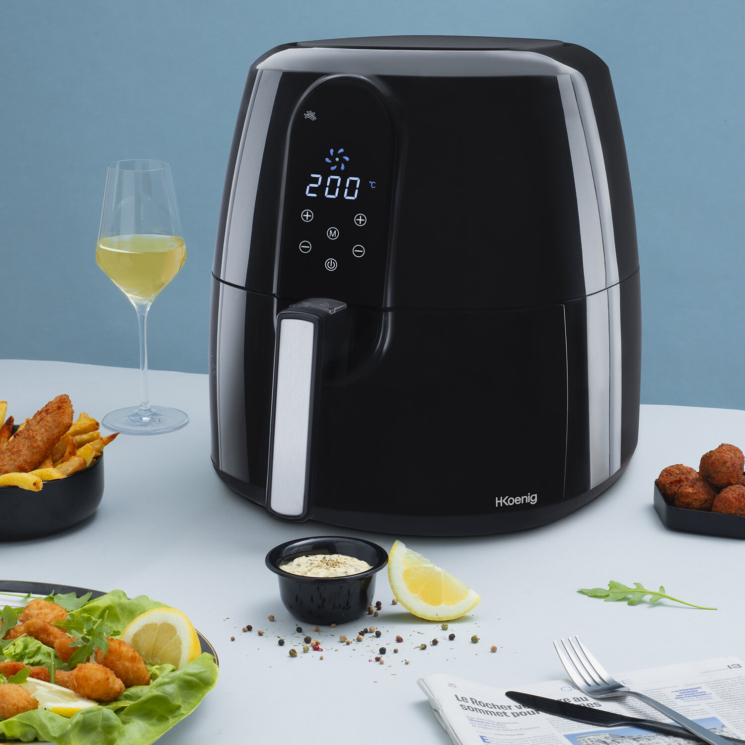 Friteuse sans Huile XXL Friteuse à Air Chaud 5L Airfryer Écran