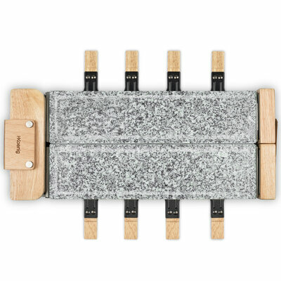 Raclette, pierre à cuire 8 personnes design bois